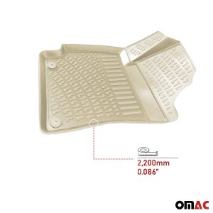 Toyota Corolla Floor Mats - Front + Rear - Omac - Rubber TPE - Beige - 2019